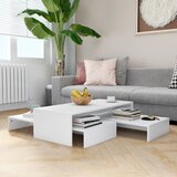 vidaXL Komplet klubskih mizic bele barve 100x100x26,5 cm iverna pl. | Shoptok.si
