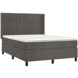  Box spring s madracem LED tamnosivi 140x190 cm baršun | shoptok.hr