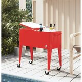 vidaXL Hladilni voziček s kolesi rdeč 92x43x89 cm | Shoptok.si