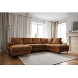 Miuform Narančasta/smeđa sklopiva kutna garnitura od samta (s desnim kutom) Lofty Lilly – | shoptok.hr
