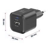 Swissten punjač za AC220, GaN, 35W, 1xUSB-C, 1xUSB-A, 1A, crni | shoptok.hr