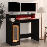  Radni stol s LED svjetlima crni 97x45x90 cm konstruirano drvo | Shoptok.si