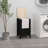  Kutija za rublje crna 44 x 44 x 76 cm od masivne borovine | shoptok.hr