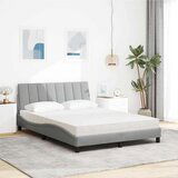 vidaXL Postelja z vzmetnico svetlo siv 140x190 cm blago | Shoptok.si