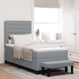  Box Spring Bed z vzmetnico in klopjo Svetlo siva 90x200 cm Tkanina, (22081176) Cene