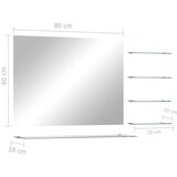 vidaXL Zidno ogledalo s 5 polica srebrno 80 x 60 cm | shoptok.hr