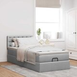  Otomanski krevet s madracem i LED svijetlosiva 80x200cm tkanina | shoptok.hr