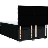 vidaXL Box spring postelja z vzmetnico črna 160x200 cm blago | Shoptok.si