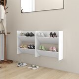 vidaXL Stenska omara za čevlje 2 kosa bela 60x18x60 cm iverna pl., (20802606) | Shoptok.si