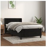  Box spring postelja z vzmetnico črna 80x200 cm žamet | Shoptok.si