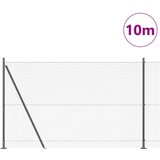 vidaXL Varjena žična ograja z 7 flandranimi stebri siva 1.5x10 m jeklo | Shoptok.si