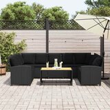  Vrtna sofa od poliratana s jastucima crna | Eponuda.com