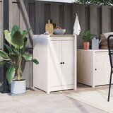 vidaXL Zunanja kuhinjska vrata bela 50x9x82 cm trdna borovina | Shoptok.si