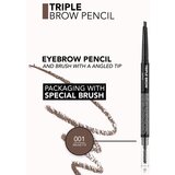 Flormar Triple Brow Pencil olovka za obrve 3 u 1 nijansa 001 Brunette 0.75 g | shoptok.hr