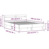  Okvir kreveta s uzglavljem siva boja betona 140x190 cm drveni | shoptok.hr