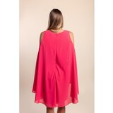 Fenzy Midi Obleka Z Izrezom Na Ramenih, Roza | Shoptok.si
