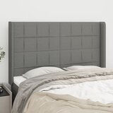  Uzglavlje s ušima tamnosivo 147x16x118/128 cm od tkanine | shoptok.hr