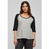 Urban Classics Women's 3/4 contrast raglan T-shirt grey/bl