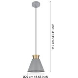 Eglo visilica Twicken, 1 x E27, siva/zlatna, 22 cm, 43838 | shoptok.hr