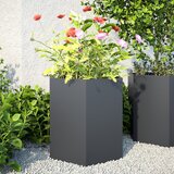 vidaXL Vrtna sadilice 2 kom crna šesterokutna 46x40x45 cm čelična Cijene