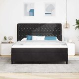  Krevet s opruga kutije s madracem Crna 200 x 180 cm Baršun | shoptok.hr