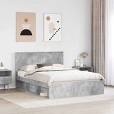  Konstrukcija postelje z vzglavjem Betonsko siva 150 x 200 cm, (5000103454) | Shoptok.si
