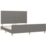  Posteljni okvir z vzglavjem temno siv 160x200 cm blago, (20795130) | Shoptok.si