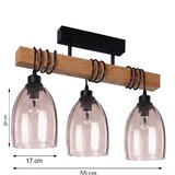 Brilagi Plafonski luster WOOD GLASS 3xE27/60W/230V borovina/crna/zadimljeno bež | Eponuda.com