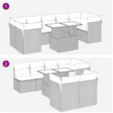  8-dijelni set vrtnih sofa od poliratana s jastucima svjetlosivi | shoptok.hr