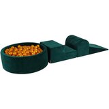 MeowBaby Foam Playground 3-delni komplet za igranje bazena s penasto žogo, 200 žog, žametno temno zelena: zlata, (21295050) | Shoptok.si