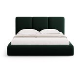Mazzini Beds Temno zelena žametna oblazinjena zakonska postelja s prostorom za shranjevanje in z letvenim dnom 200x200 cm Brody – | Shoptok.si