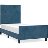 Maison Chic Posteljni okvir - Enojna postelja - Postelja za odrasle brez vzmetnice temno moder 100x200 cm žamet-J7678, (21765188) Cene