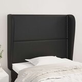  Uzglavlje s ušima crno 103x23x118/128 cm od umjetne kože | shoptok.hr