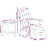  Set od 3 dijela vrtnih lounge stolica mornarska plava HDPE | shoptok.hr