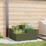 vidaXL Vrtna sadilica Maslinasta Metal 100 x 100 x 48 cm Sadilice Cijene
