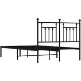 Metalni okvir za krevet s uzglavljem crni 120x190 cm | shoptok.hr