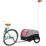 Prikolica za bicikl crno-crvena 30 kg željezna | shoptok.hr