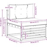  Vanjska srednja sofa Čvrsto drvo akacije Prirodna | shoptok.hr