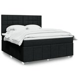 vidaXL Box spring postelja z vzmetnico črna 180x200 cm blago | Shoptok.si