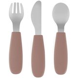 Petite&Mars Set pribora za jelo od nehrđajućeg čelika sa silikonskom ručkom 12 m+ Take&Match, Velvet Latte Cijene