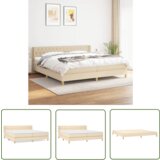 The Living Store Box spring postelja z vzmetnico krem 200x200 cm blago - Box Spring Postelja, (21737249) Cene