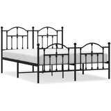  The Living Store Kovinski posteljni okvir z vzglavjem in vznožjem črn 140x190 cm - Posteljni Okvir, (21449963) | Shoptok.si