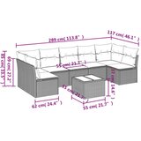  8-dijelni set vrtnih sofa od poliratana s jastucima svjetlosivi | shoptok.hr