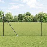vidaXL ograja komplet 2 siva kovina 25 x 1,5 m vzdržljiva | Shoptok.si