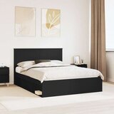  Okvir za krevet Crna 150 x 200 cm Čvrsto borovo drvo | shoptok.hr