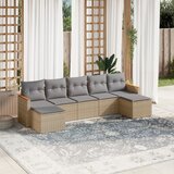  The Living Store Vrtna sedežna garnitura 7-delna z blazinami bež poli ratan - Vrtna Sedežna Garniture, (21467776) | Shoptok.si