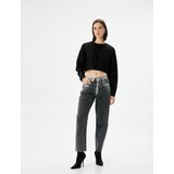 Koton Crop Sweater Knit Crew Neck Hair Braid Textured | ePonuda.com