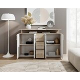 CARRYHOME komoda, bela, hrast sonoma | Shoptok.si