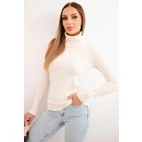 Kesi Włoski Women's viscose sweater with a turtleneck and long sleeves beige Cijene