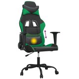  Masažni gaming stol črno in zeleno umetno usnje | Shoptok.si